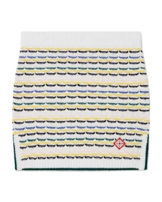 Casablanca Natural Tuck Stitch Knit Mini Skirt