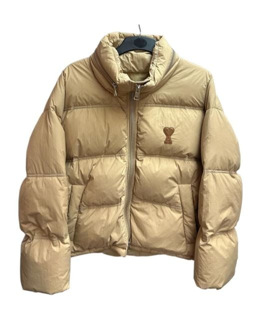 AMI Natural Ami De Coeur Puffer Jacket for men