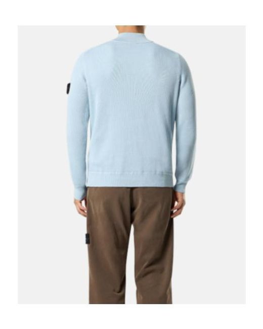 Stone Island Blue Regular-Fit Half-Zipper Sweater for men