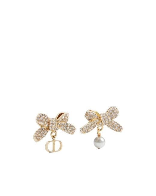 Dior Metallic Delicate Bow Earrings