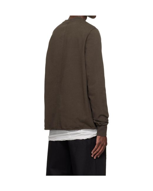 Rick Owens Gray Temple Crew Neck Sweatshirt for men