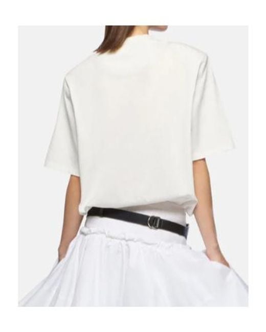 The Attico White The Logo Embroidered Oversized T-Shirt