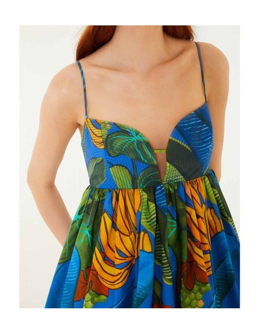 Farm Rio Blue Slip Dress