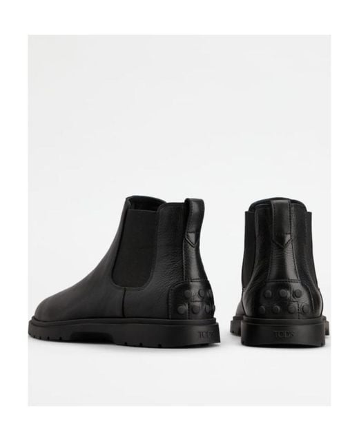 Tod's Black Slip-On Chelsea Boots for men
