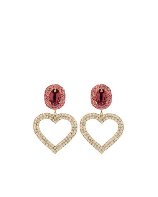 Magda Butrym Pink Crystal-Embellished Clip-On Earrings
