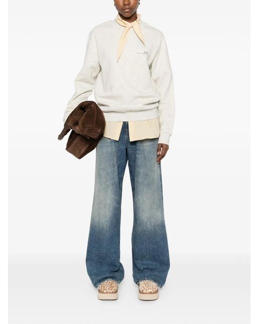 A.P.C. White Crew-Neck Sweatshirt for men