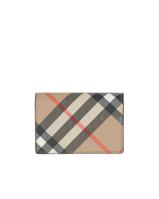 Burberry Gray Nova Check Bi-Fold Card Holder for men