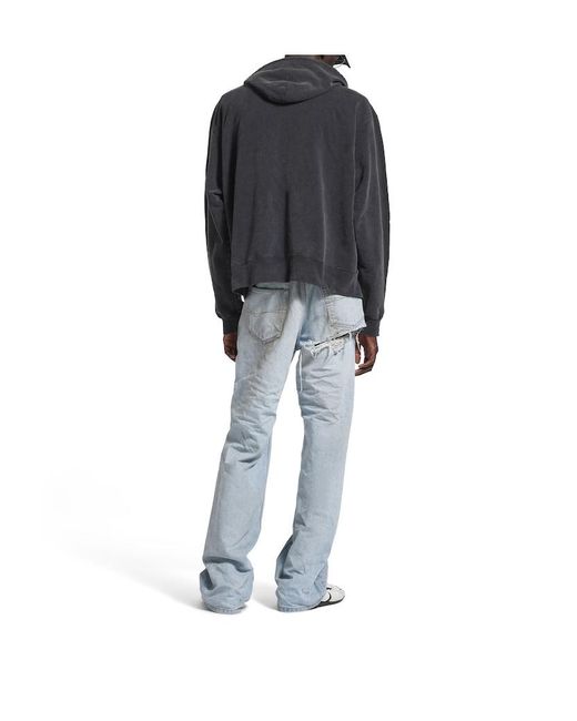 Balenciaga Blue Zip-Up Hooded Jacket for men