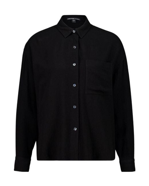 James Perse Black Oversized-Fit Shirt