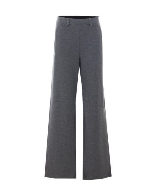 Liu Jo Blue Rhinestone Logo Wide-Leg Pants