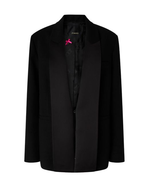 Pinko Black Satin Lapel Jacket