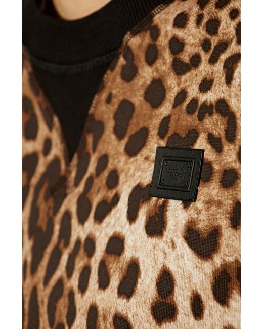 Dolce & Gabbana Black Leopard Printed Sweatshirt