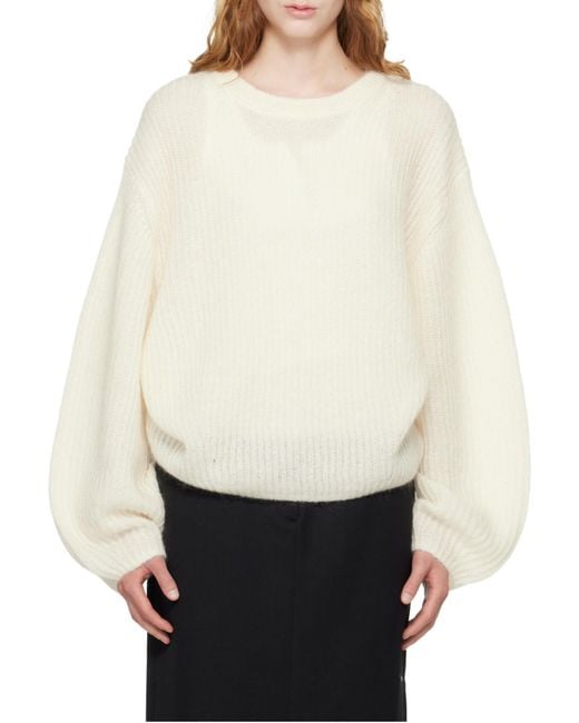 Totême  White Totême Crewneck Ribbed Jumper
