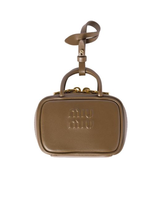 Miu Miu Metallic Logo-Embossed Trick Keychain