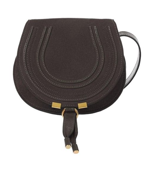 Chloé Gray Chloé Marcie Saddle Small Crossbody Bag