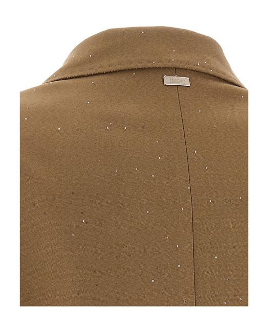 Herno Green Micro Sequin Double-Breasted Blazer
