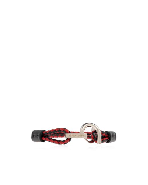 Ferragamo White Ferragamo Logo Plaque Bracelet for men