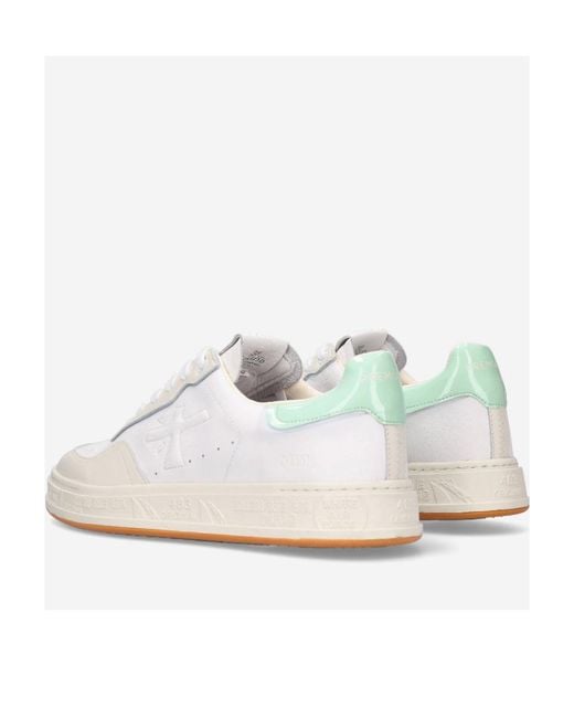 Premiata White Logo Sports Shoes
