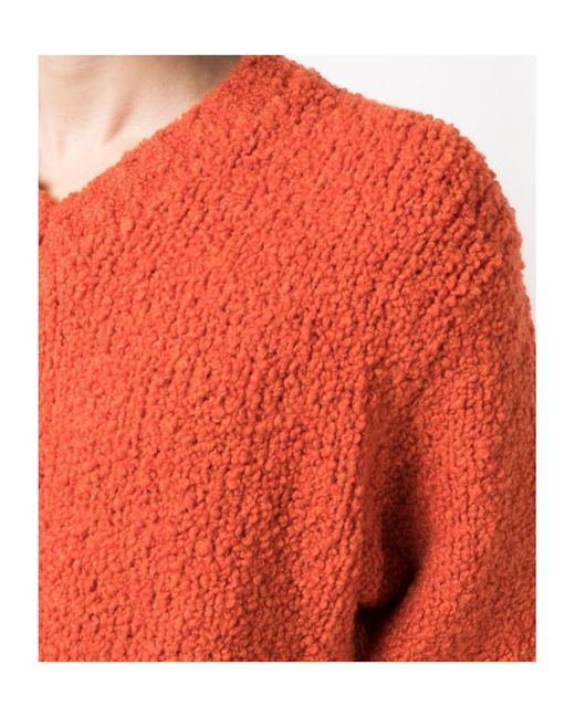 sunflower Orange Aske Wool V-Neck Sweater for men