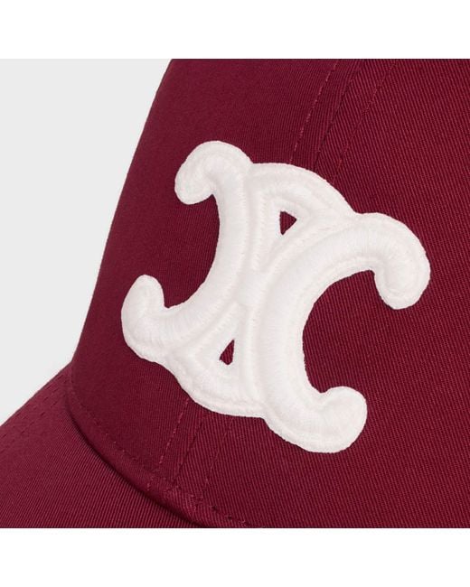 Céline Red Triomphe Baseball Cap