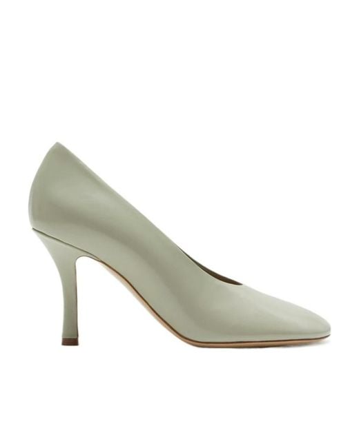 Burberry White Almond-Toe Slip-On Pumps