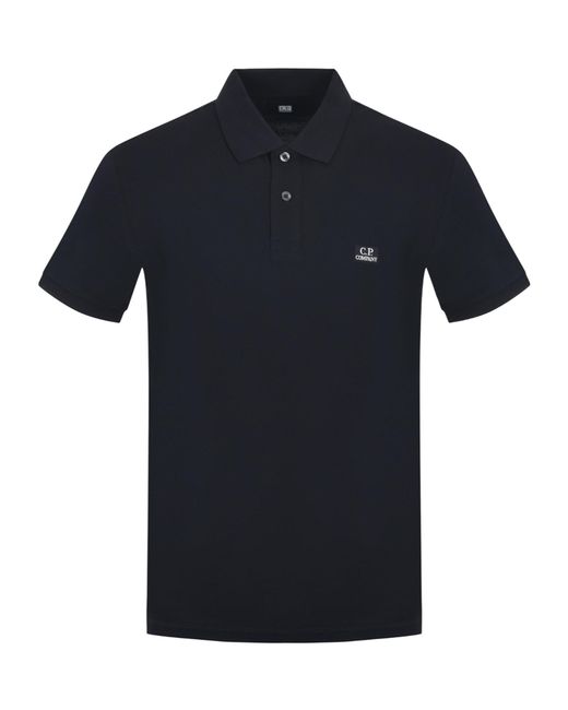 C P Company Black Logo Patch Polo Shirt for men