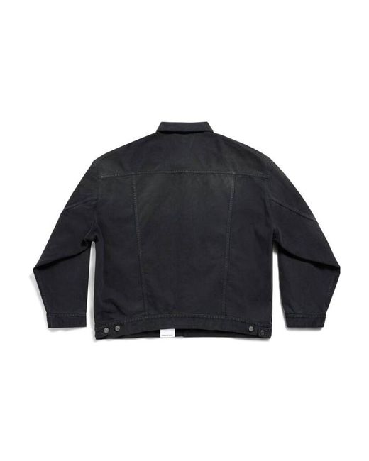 Balenciaga Blue Collared Button-Up Denim Jacket for men