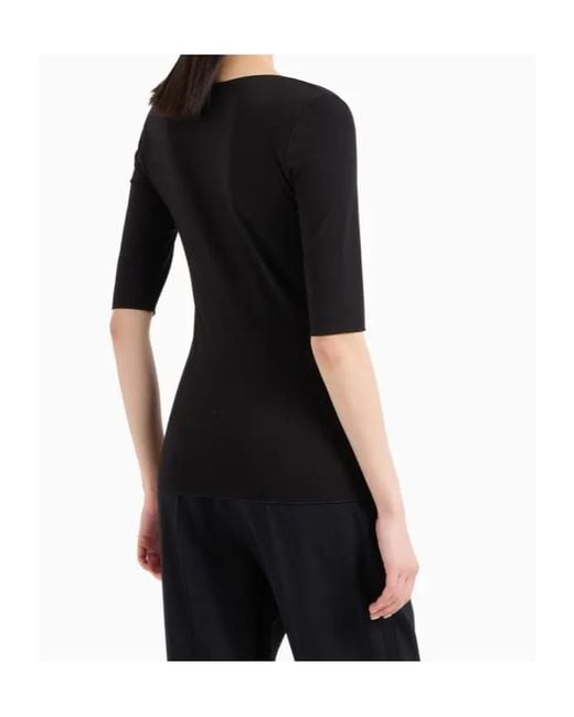 Emporio Armani Blue Stretch V-Neck T-Shirt
