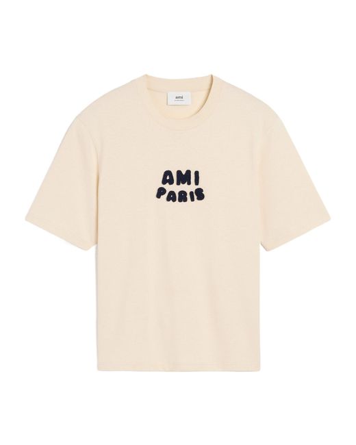 AMI Natural Logo Patch Crewneck T-Shirt for men