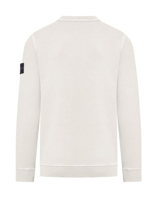 Stone Island White Long-Sleeve Sweatshirt for men