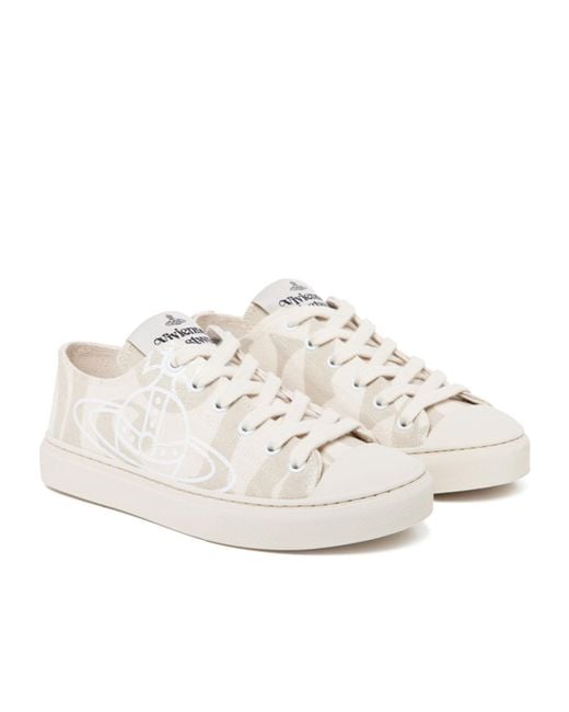 Vivienne Westwood White Orb-Print Canvas Sneakers