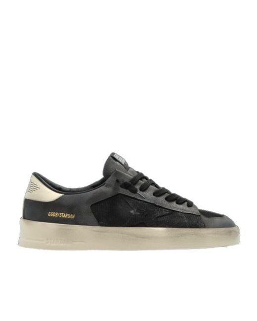 Golden Goose Deluxe Brand Black Stardan Lace-Up Sneakers for men