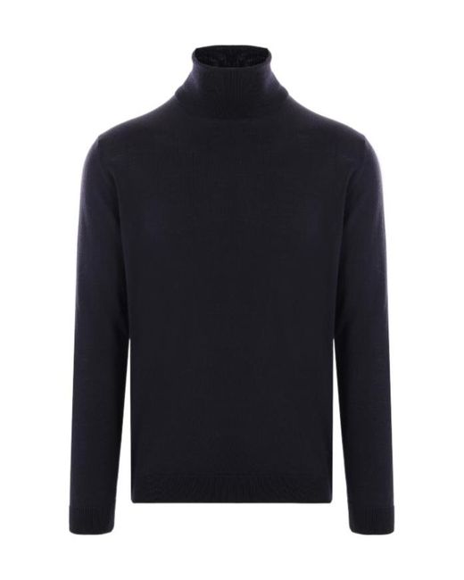 Roberto Collina Blue High-Neck Sweater for men