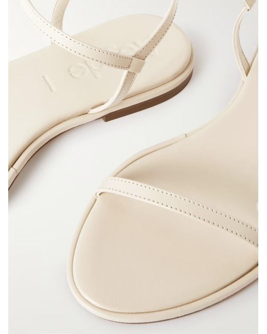 Aeyde White Solid Color Leather Sandals