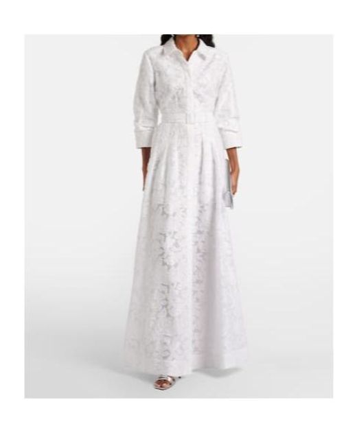 Jonathan Simkhai White Courtney Organza Jacquard Gown