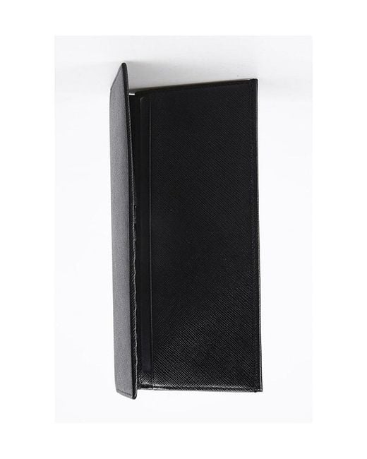 Prada Black Logo-Plate Continental Wallet for men
