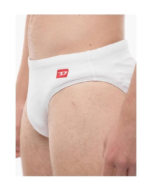 DIESEL White Swimming Briefs for men