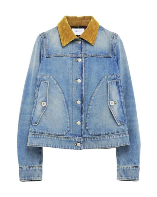 McQueen Blue Boxy Denim Jacket