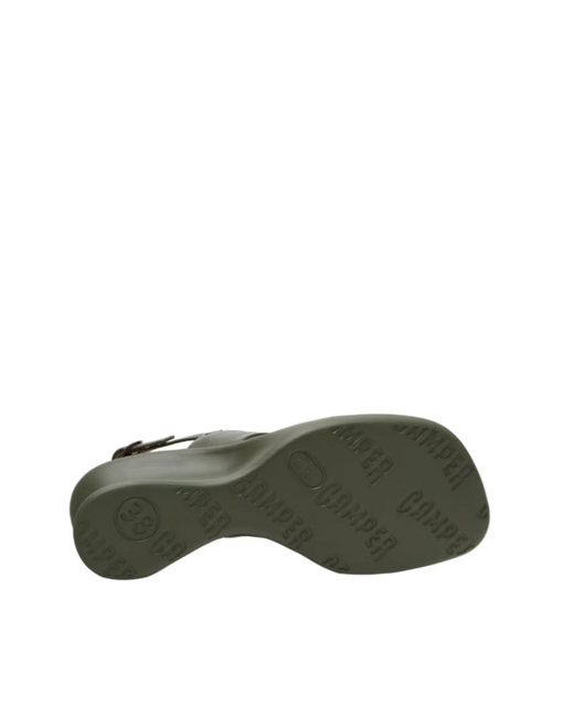Camper Green Leather Sandals For
