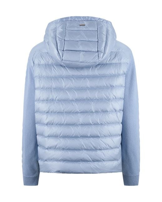 Herno Blue Long-Sleeved Cotton-Padded Jacket