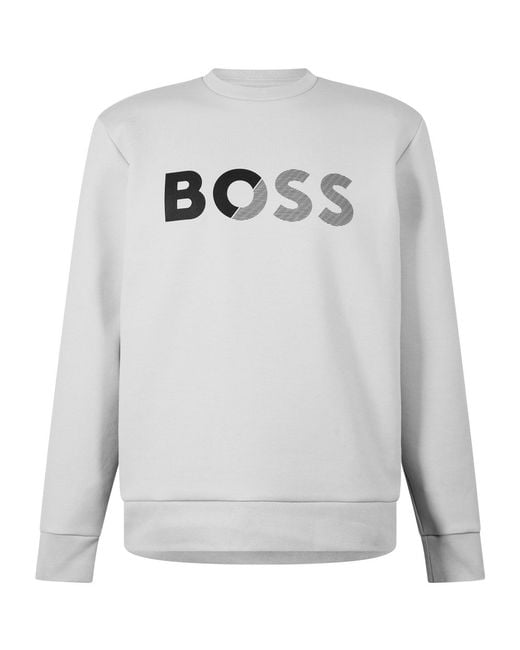 Boss Gray Crew-Neck Sweatshirt for men