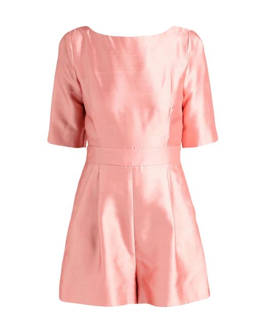 Max Mara Pink Solid Short-Sleeve Jumpsuit