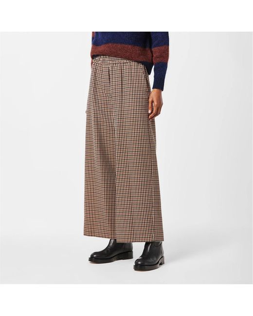 Weekend by Maxmara Brown Checked Straight-Leg Casual Pants
