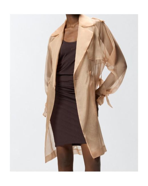 Pinko Natural Double Breasted Trench Coat