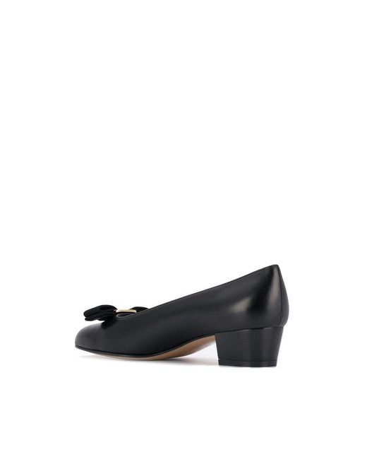 Ferragamo Black Vara Bow-Tie High Heels