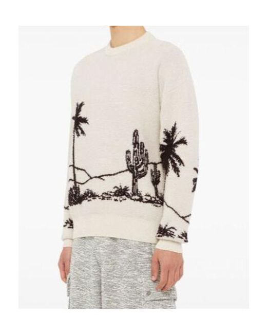 Alanui White Desert Print-Knitted Jumper for men