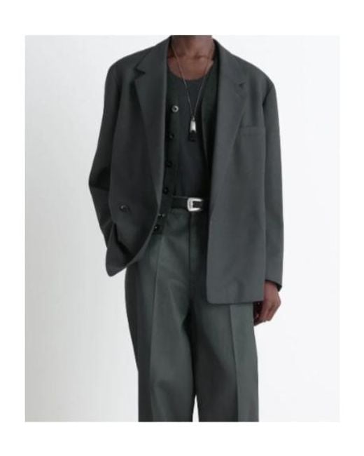 Lemaire Black Double-Breasted Long Sleeved Blazer for men