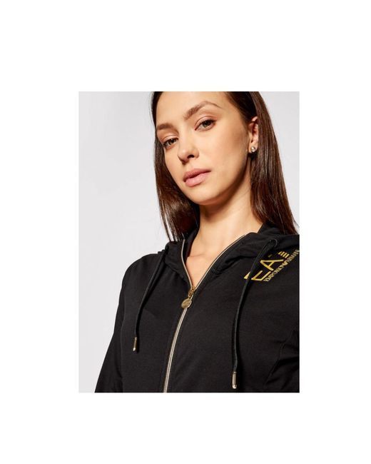 Emporio Armani Black Logo Hooded Casual Jacket
