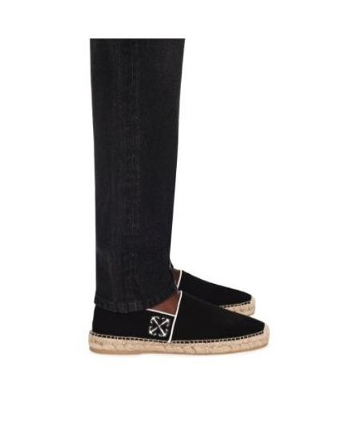 Off-White c/o Virgil Abloh Black Anglette Arrow-Embroidered Slip-On Espadrilles for men