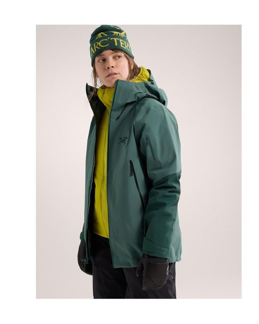 Arc'teryx Green Sentinel Gore-Tex Hooded Leather Jacket